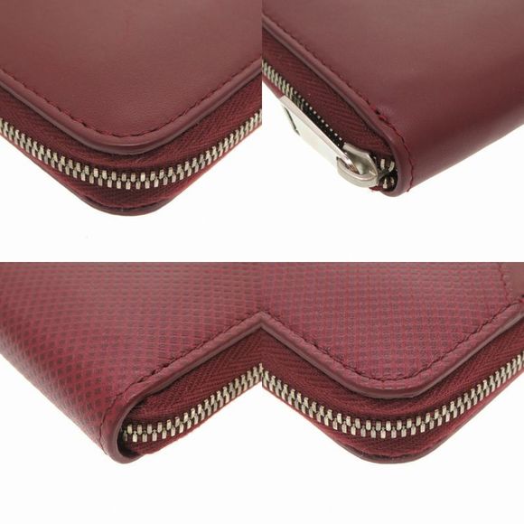 Bottega Veneta Marco Polo Leather Bordeaux 573431 Round Zipper Long Wallet Red - Picture 3 of 7